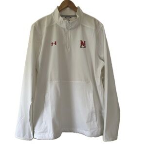 New University of Maryland Under Armour Size Large Mens White Jacket UMD Terps
